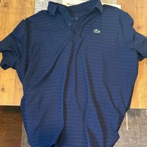 Lacoste Men's Striped Navy Polo Shirt